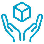 Two hands holding up box