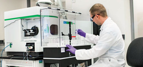 Scientist performing tests in a lab