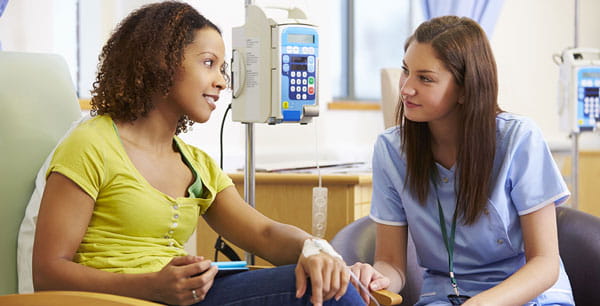 Patient with nurse getting treatment