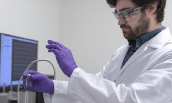 vial being testing in the analytical lab