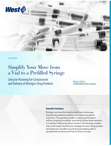 Lifecycle Planning for Containment and Delivery of Biologics Drug Products